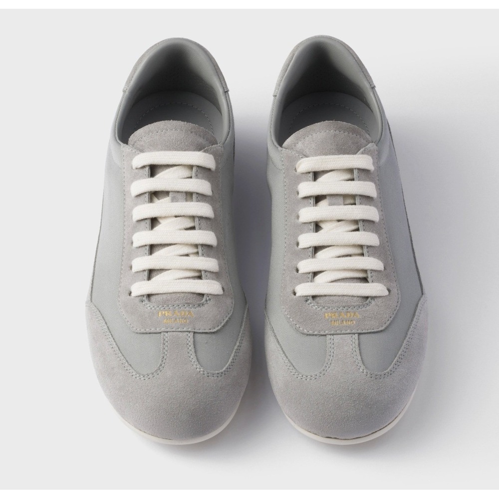 Prada Milano 2EG442 Men Grey Suede Fabric Low Top Sneakers Trainers Sz UK 7.5 - Picture 3 of 15